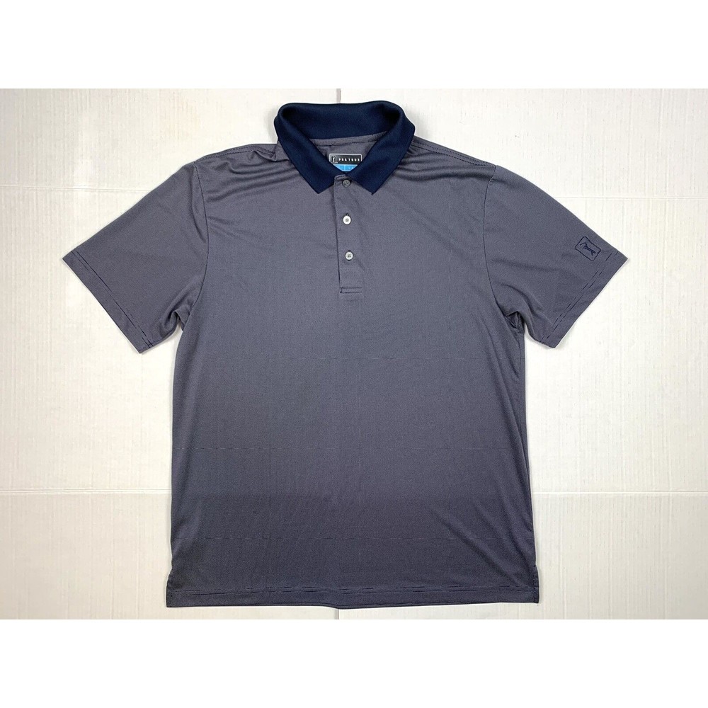 PGA Tour Polo Shirt Mens L Short Sleeve Navy Blue Golfing